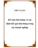 TIỂU LUẬN: Kế toán bán hàng và xác định kết quả bán hàng trong các doanh nghiệp.chương 1lý luận chung về kế toán bán hàng và xác định kết quả bán hàng trong các doanh nghiệp1.1. sự cần thiết phải tổ chức kế toán bán hàng và xác định kết quả bán hàn