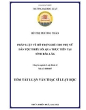 Tóm tắt Luận văn Thạc sĩ Luật học: Pháp luật về hỗ trợ nghề cho phụ nữ dân tộc thiểu số, qua thực tiễn tại Tỉnh Đắk Lắk