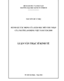 Luận văn Thạc sĩ Kinh tế: Đánh giá tác động của giáo dục đến thu nhập của người lao động Việt Nam năm 2010