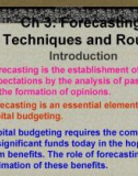 Forecasting: Techniques and Routes