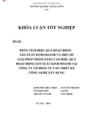 Khóa luận tốt nghiệp chuyên ngành Tài chính: Phân tích hiệu quả hoạt động sản xuất kinh doanh và một số giải pháp nhằm nâng cao hiệu quả hoạt động sản xuất kinh doanh tại Công ty Cổ phần Tư vấn Thiết kế Công nghệ Xây dựng