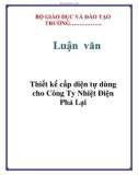 Luận văn: Thiết kế cấp điện tự dùng cho Công Ty Nhiệt Điện Phả Lại