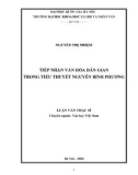 Luận văn Thạc sĩ Văn học Việt Nam: Tiếp nhận văn hóa dân gian trong tiểu thuyết Nguyền Bình Phương