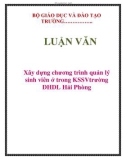 LUẬN VĂN: Xây dựng chương trình quản lý sinh viên ở trong KSSVtrường DHDL Hải Phòng