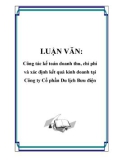 LUẬN VĂN: Công tác kế toán doanh thu, chi phí và xác định kết quả kinh doanh tại Công ty Cổ phần Du lịch Bưu điện