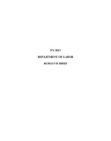 FY 2013 DEPARTMENT OF LABOR BUDGET IN BRIEF