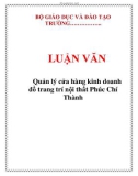 LUẬN VĂN: Quản lý cửa hàng kinh doanh đồ trang trí nội thất Phúc Chí Thành