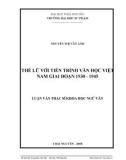 Luận văn: THẾ LỮ VỚI TIẾN TRÌNH VĂN HỌC VIỆT NAM GIAI ĐOẠN 1930 - 1945