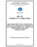 Đề tài nghiên cứu khoa học: Một số biện pháp nâng cao hiệu quả công tác tuyển dụng và đào tạo lái xe tại doanh nghiệp taxi – nghiên cứu tình huống tại công ty cổ phần Vũ Gia