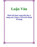 Luận Văn: Phân tích thực trạng tiêu thụ xi măng của Công ty Vật tư Kỹ thuật Xi măng