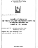 Nghiên cứu áp dụng hệ thống quản lý chất lượng đồng bộ theo hướng Iso: 9000: 2000 tại bệnh viện Bà Rịa