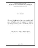 Luận văn thạc sĩ Công tác xã hội: Ứng dụng hệ thống KPI trong đánh giá hiệu quả công việc của chánh văn phòng Bộ Nông nghiệp và Phát triển nông thôn