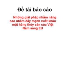 Đề tài báo cáo những giải pháp nhằm nâng cao nhằm đẩy mạnh xuất khẩu mặt hàng thủy sản của Việt Nam sang EU