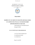 Luận án tiến sĩ Quản trị Kinh doanh: Nghiên cứu các nhân tố ảnh hưởng đến hoạt động của chuỗi cung ứng tại các doanh nghiệp kinh doanh bán lẻ Việt Nam
