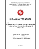 Khóa luận tốt nghiệp: Sự biến động của thị trường bất động sản và ảnh hưởng của nó đến nền kinh tế Việt Nam