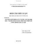 Cách trình bày đồ án học phần Kỹ thuật xử lý nước cấp - GVHD Trần Thị Minh Hà