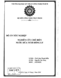 Đồ án tốt nghiệp: Nghiên cứu chế biến nước dừa tươi đóng ly