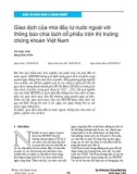 Giao dịch của nhà đầu tư nước ngoài với thông báo chia tách cổ phiếu trên thị trường chứng khoán Việt Nam