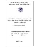 Tóm tắt Khóa luận tốt nghiệp: Vai trò của quan hệ công chúng - PR trong việc xây dựng thương hiệu khu du lịch thiên đường Bảo Sơn