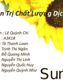 Bài thuyết trình: Quản trị chất lượng