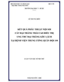 Luận văn Bác sĩ nội trú: Kết quả phẫu thuật nội soi cắt đại tràng trái cao trong điều trị ung thư đại tràng góc lách tại bệnh viện Trung ương Quân đội 108