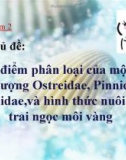 Báo cáo tiểu luận: Đặc điểm phân loại của một số đối tượng Ostreidae, Pinnidae, Pteriidae,và hình thức nuôi của trai ngọc môi vàng