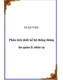 Luận văn tốt nghiệp: Phân tích thiết kế hệ thống thông tin quản lý nhân sự