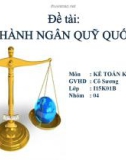 Bài thuyết trình: Điều hành ngân quỹ quốc gia