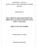 Khóa luận tốt nghiệp Hóa học: Pha chế dung dịch dinh dưỡng để trồng rau sạch bằng phương pháp thủy canh tĩnh