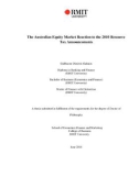 Doctoral thesis of Philosophy: The Australian equity market reaction to the 2010 resource tax announcements