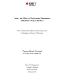 Doctoral thesis of Philosophy: Culture and efficacy of performance management: A qualitative study in Thailand