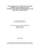 Doctoral thesis of Philosophy: An economic analysis of the auction market for Australian art: evidence of indigenous difference and creative achievement