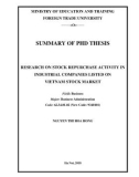 Summary of PhD thesis: Research on stock repurchase activity in industrial companies listed on Vietnam stock market