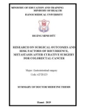 Summary of Doctor Medicine thesis: Research on surgical outcomes and risk factors of recurrence, metastasis after curative surgery for colorectal cancer