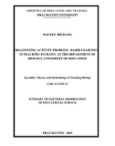 Summary of doctoral dissertation of educational science: Organnizing activity Problem - Based Learning in teaching Ecology at the department of Biology, University of Education