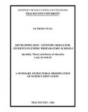 A summary of doctoral dissertation of science education: Developing self-studying skills for students in Ethnic Preparatory Schools