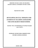 Summary of Doctoral dissertation of Educational Science: Developing spatial thinking for students in teaching geography for 12th grade in high school