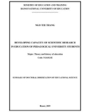 Summary of Doctoral dissertation of Educational Science: Developing capacity of scientific research in education of pedagogical university students