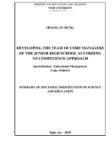 Summary of Doctoral dissertation of Science and Education: Developing the team of core managers of the junior high school according to competence approach