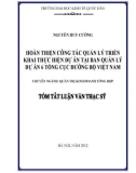 Tóm tắt Luận văn Thạc sĩ Quản trị kinh doanh: Hoàn thiện công tác quản lý triển khai thực hiện dự án tại Ban Quản lý dự án 6 - Tổng Cục đường bộ Việt Nam