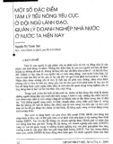 Báo cáo Một số đặc điểm tâm lý tiểu nông tiêu cực ở đội ngũ lãnh đạo, quản lý doanh nghiệp nhà nước ta hiện nay