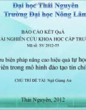 BÁO CÁO KẾT QuẢ ĐỀ TÀI NGHIÊN CỨU KHOA HỌC CẤP TRƯỜNG đề tài Nghiên cứu biện pháp nâng cao hiệu quả tự học cho sinh viên trong mô hình đào tạo tín chỉ