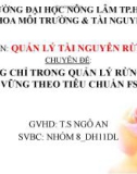 Báo cáo Quản lý tài nguyên rừng: Chứng chỉ trong quản lý rừng bền vững theo tiêu chuẩn FSC