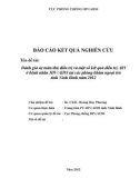 Báo cáo kết quả nghiên cứu: Đánh giá sự tuân thủ điều trị và một số kết quả điều trị ARV ở bệnh nhân HIV/AIDS tại các phòng khám ngoại trú tỉnh Ninh Bình năm 2012