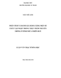 Luận văn Thạc sĩ Hóa học: Phân tích và đánh giá hàm lượng một số chất tạo ngọt trong thực phẩm truyền thống ở tỉnh Thừa Thiên Huế