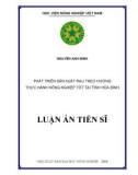 Luận án tiến sĩ Kinh tế: Phát triển sản xuất rau theo hướng thực hành nông nghiệp tốt tại tỉnh Hòa Bình