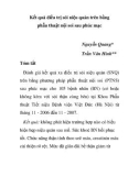 Báo cáo y học: Kết quả điều trị sỏi niệu quản trên bằng phẫu thuật nội soi sau phúc mạc