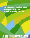 Báo cáo tham vấn cộng đồng đóng góp ý kiến cho Dự thảo Luật Đầu tư công