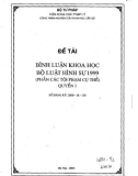 Bình luận khao học bộ luật hình sự 1999 (quyền 1)