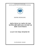 Luận văn Thạc sĩ Kinh tế: Phân tích các nhân tố ảnh hưởng đến đơn giá căn hộ tại khu Nam Tp. Hồ Chí Minh